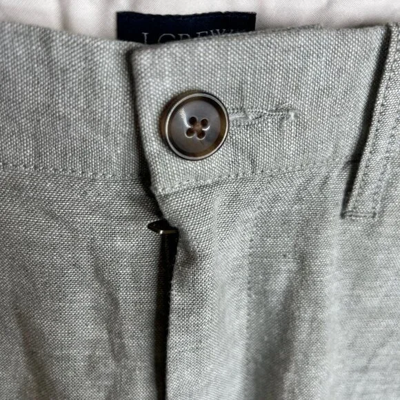 J.Crew $98 Straight-fit linen-cotton blend pant Quarry Green 31X32 BH747 - Picture 4 of 9